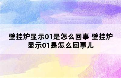 壁挂炉显示01是怎么回事 壁挂炉显示01是怎么回事儿